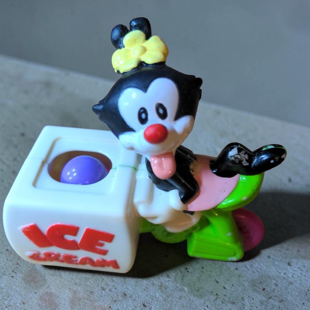 Warner Bros Animaniacs Dot Ice Cream Cart Rolling Toy 1993 Vintage Figure 90s